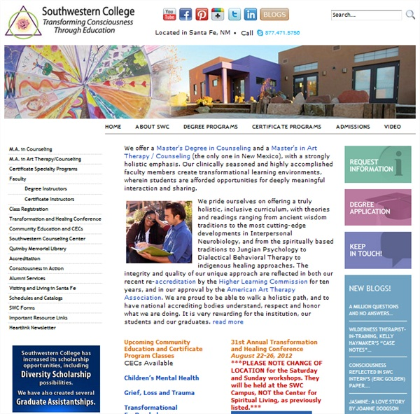 A preview of the newly redesigned Southwestern College Websi'
