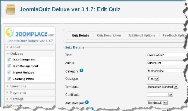 Joomla Quiz Deluxe'
