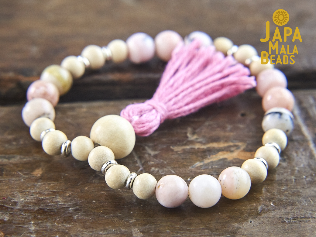 Pink Opal Mala Beads'