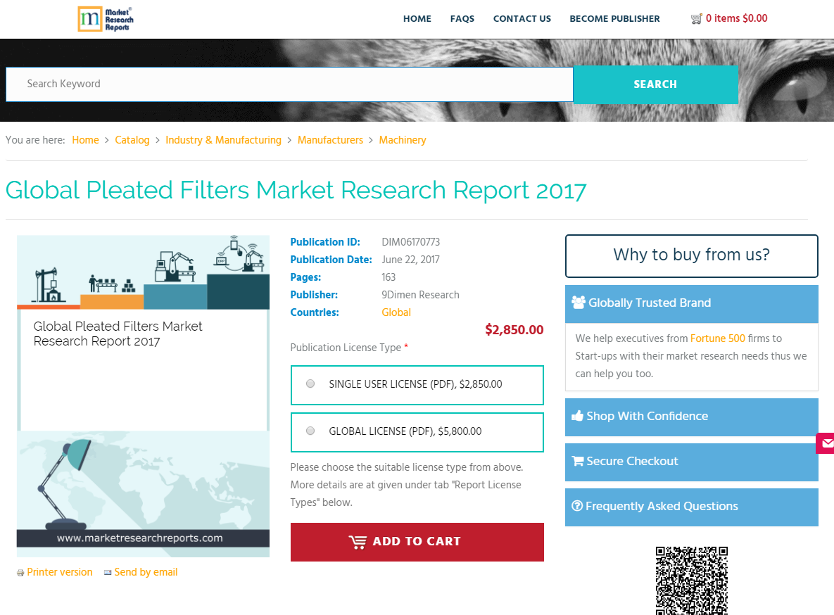 Global Pleated Filters Market Research Report 2017'