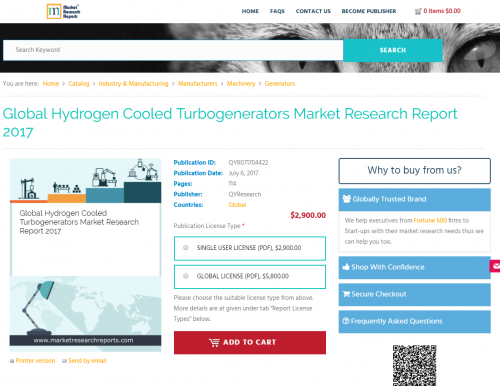 Global Hydrogen Cooled Turbogenerators Market Research 2017'