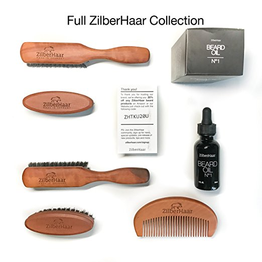 The ZilberHaar Beard Brush and Beard Oil Collection