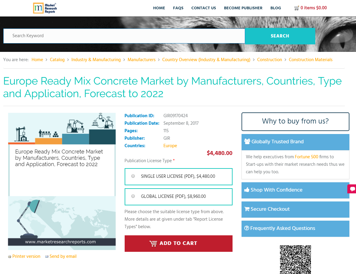 Europe Ready Mix Concrete Market by Manufacturers'