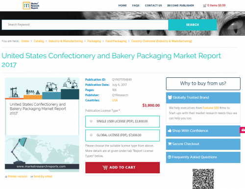 United States Confectionery and Bakery Packaging Market 2017'