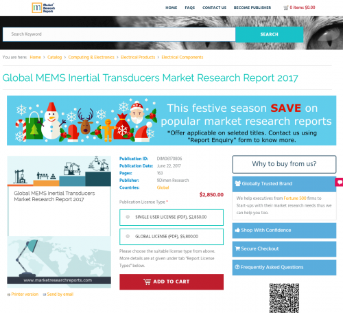 Global MEMS Inertial Transducers Market Research Report 2017'