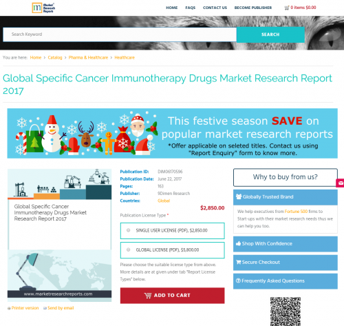 Global Specific Cancer Immunotherapy Drugs Market Research'