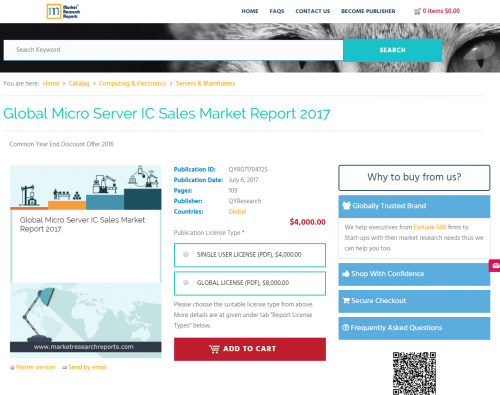 Global Micro Server IC Sales Market Report 2017'