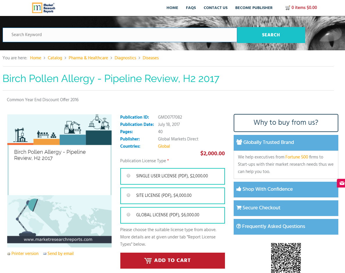 Birch Pollen Allergy - Pipeline Review, H2 2017'