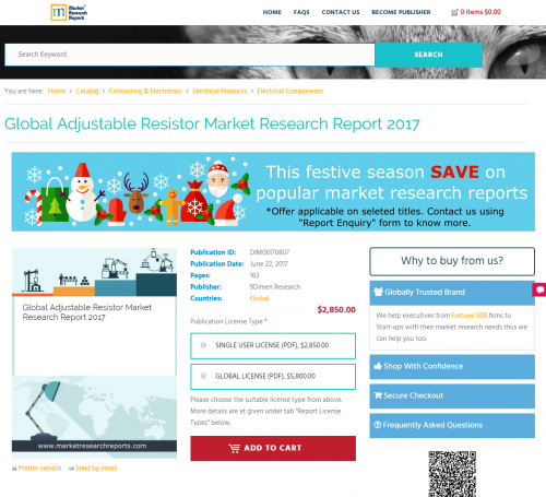 Global Adjustable Resistor Market Research Report 2017'