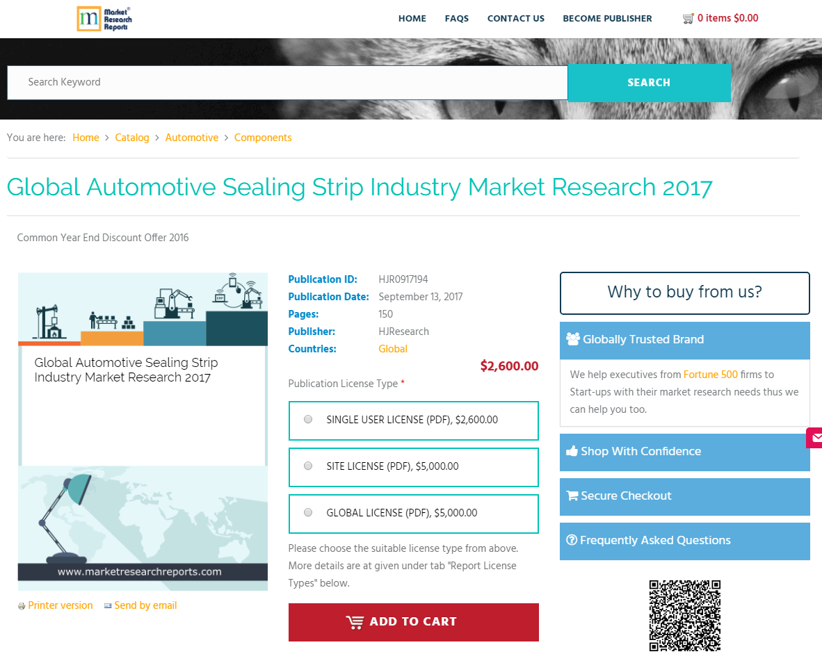 Global Automotive Sealing Strip Industry Market Research
