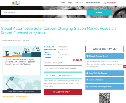 Global Automotive Solar Carport Charging Station Market 2022'