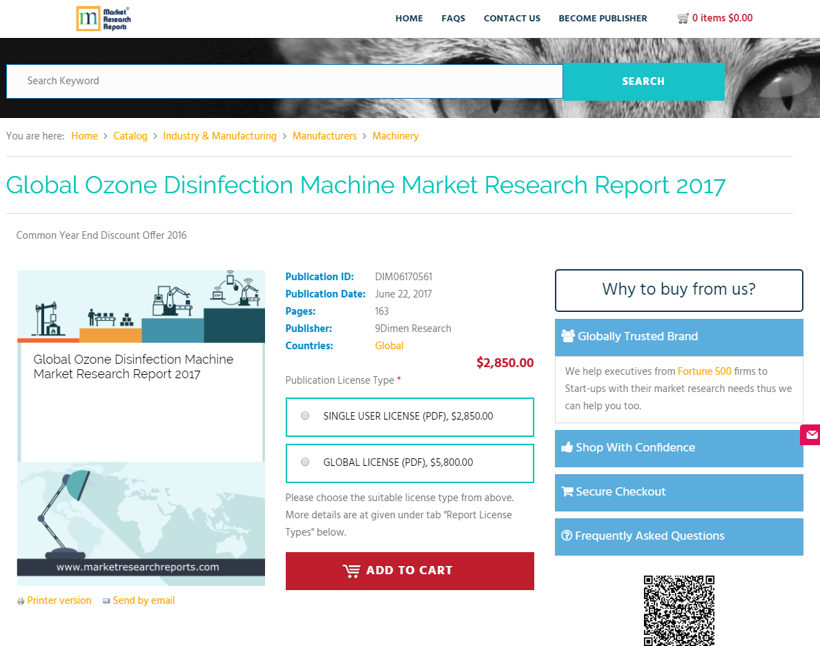 Global Ozone Disinfection Machine Market Research Report'