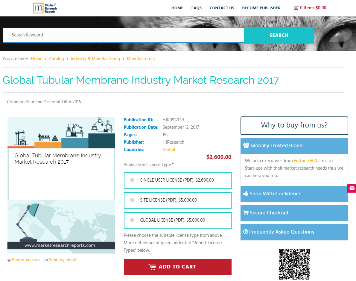 Global Tubular Membrane Industry Market Research 2017