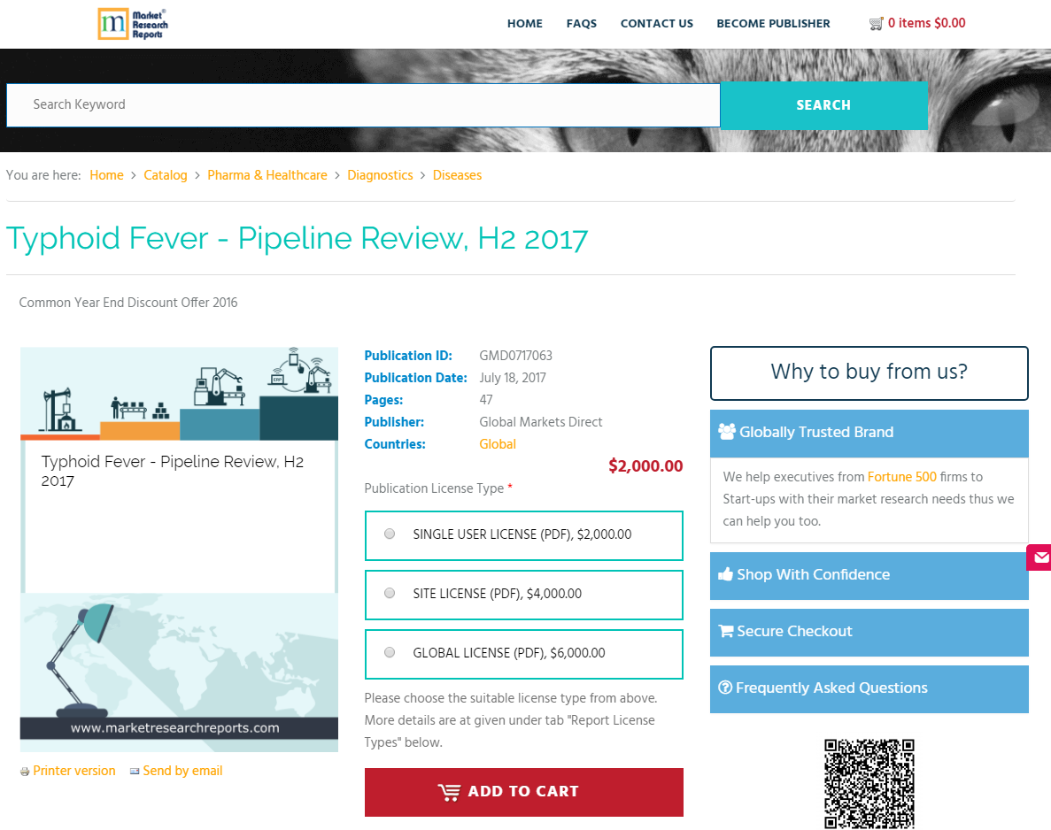 Typhoid Fever - Pipeline Review, H2 2017