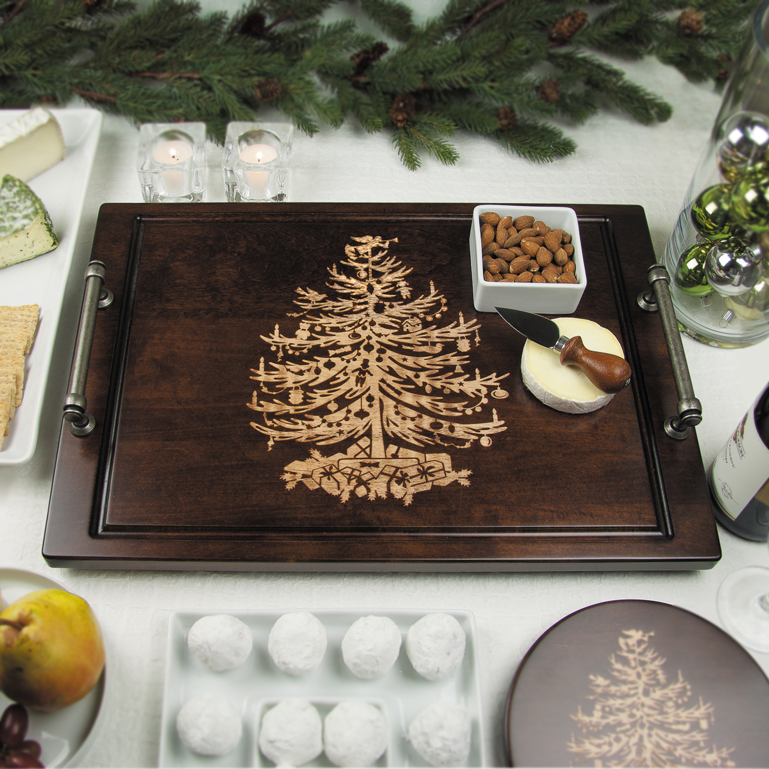 Vintage Christmas Tree Serving Tray