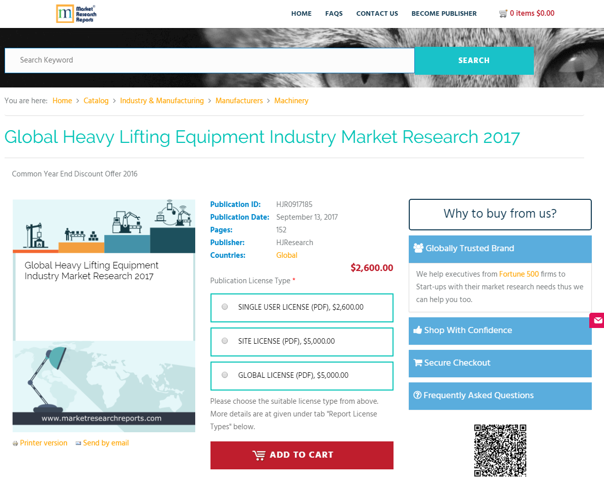 Global Heavy Lifting Equipment Industry Market Research 2017