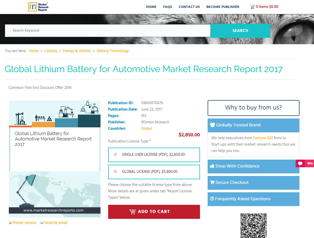 Global Lithium Battery for Automotive Market Research Report'