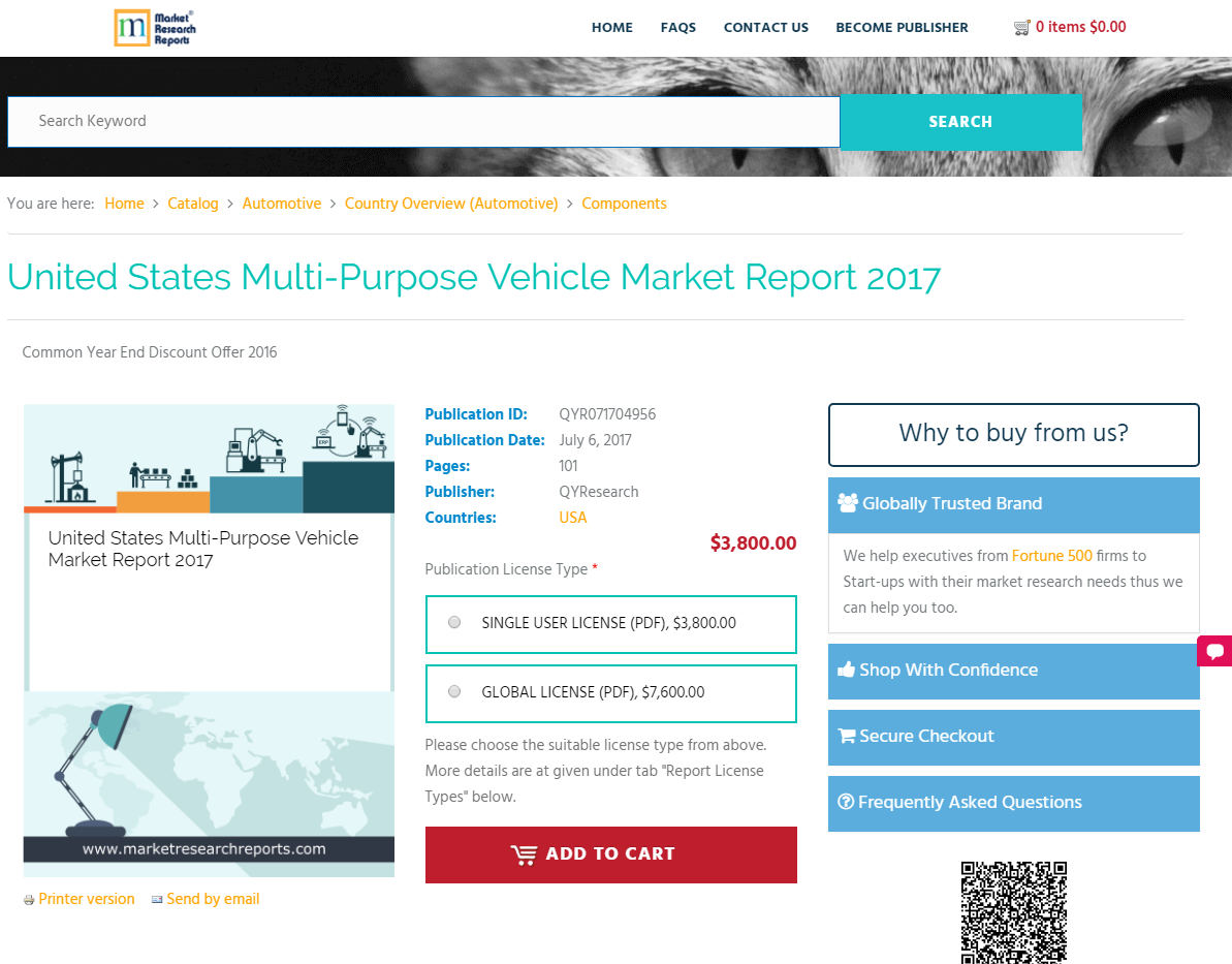 United States Multi-Purpose Vehicle Market Report 2017'