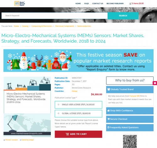Micro-Electro-Mechanical Systems (MEMs) Sensors: Market'