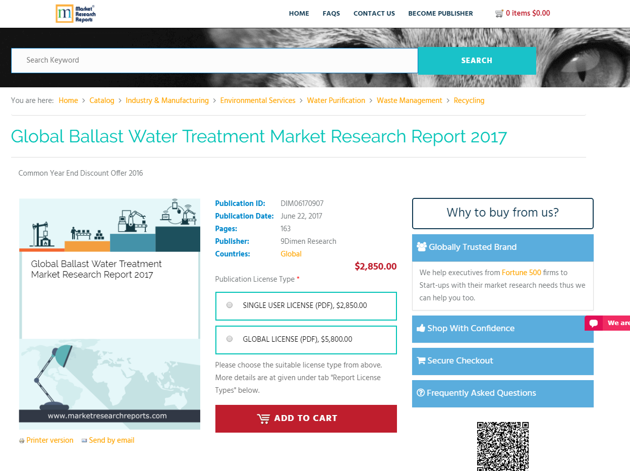 Global Ballast Water Treatment Market Research Report 2017