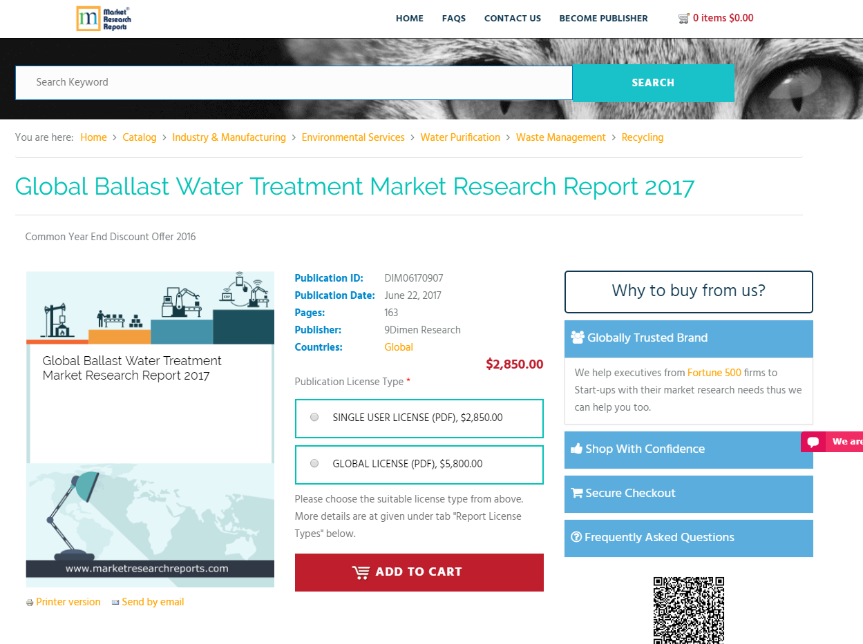 Global Ballast Water Treatment Market Research Report 2017'