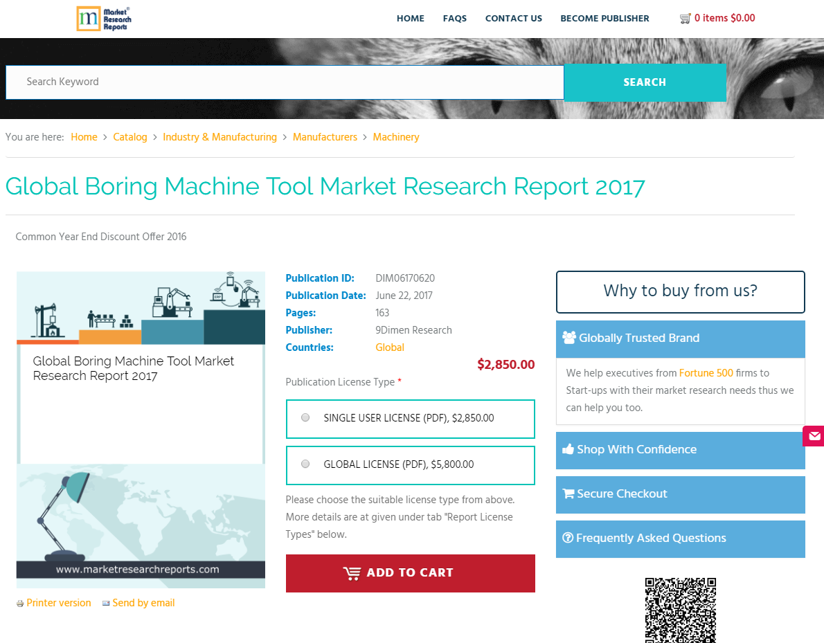 Global Boring Machine Tool Market Research Report 2017