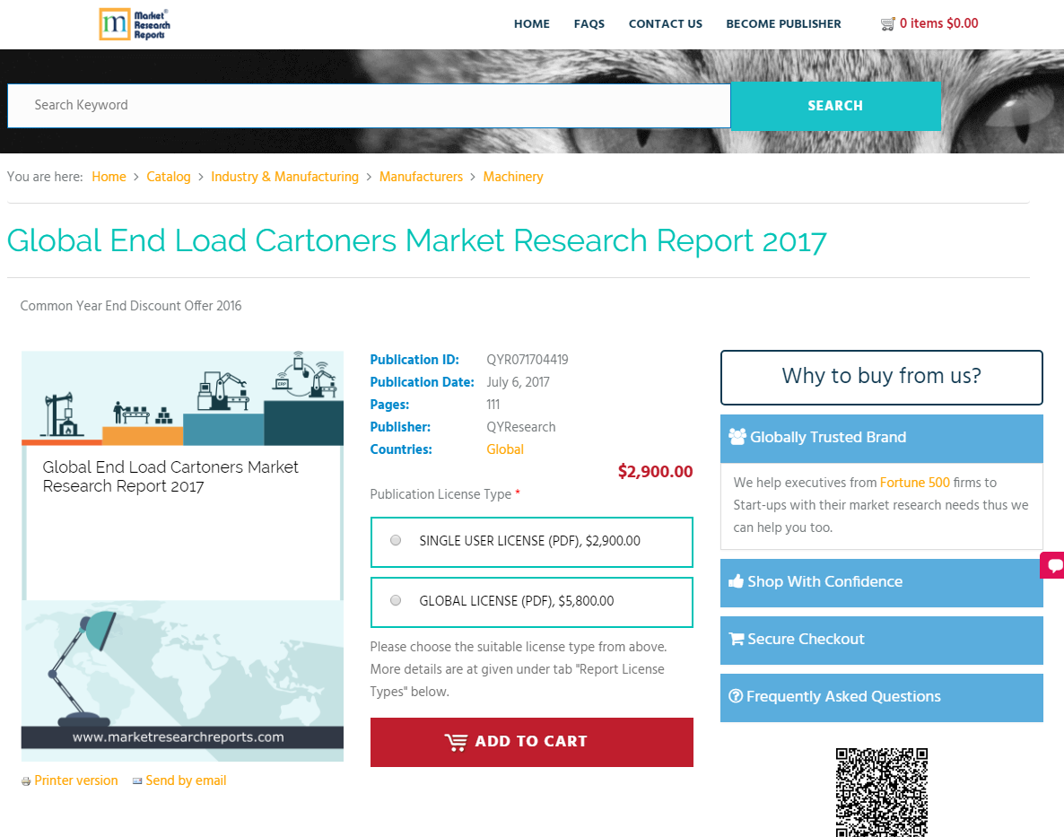 Global End Load Cartoners Market Research Report 2017'