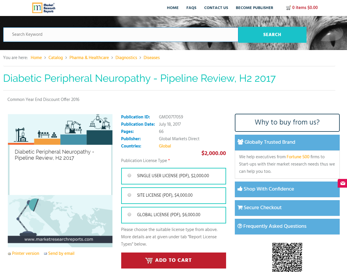 Diabetic Peripheral Neuropathy - Pipeline Review, H2 2017'