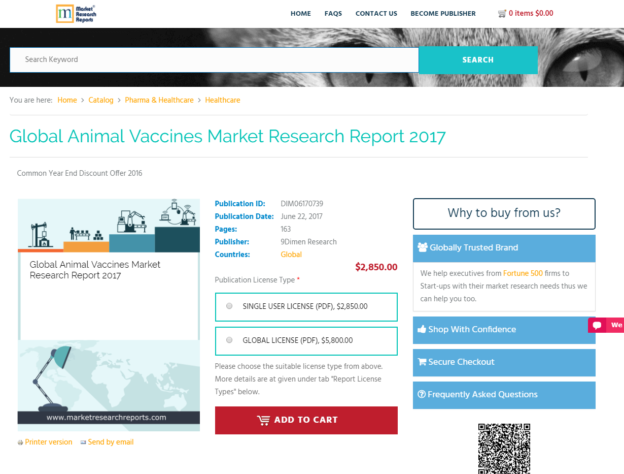 Global Animal Vaccines Market Research Report 2017