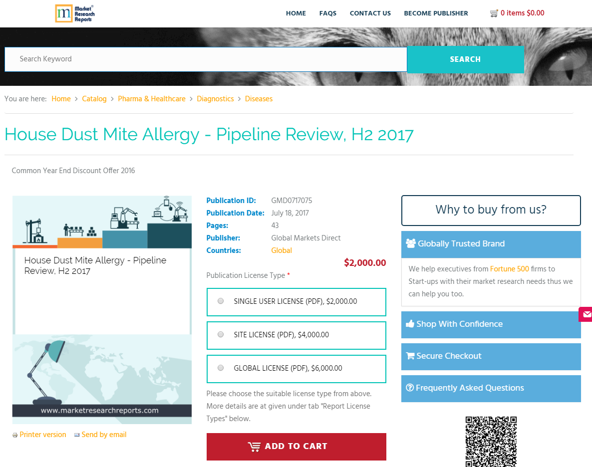 House Dust Mite Allergy - Pipeline Review, H2 2017'