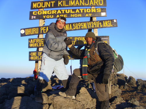 James Zerfoss on Summit of Kilimanjaro'