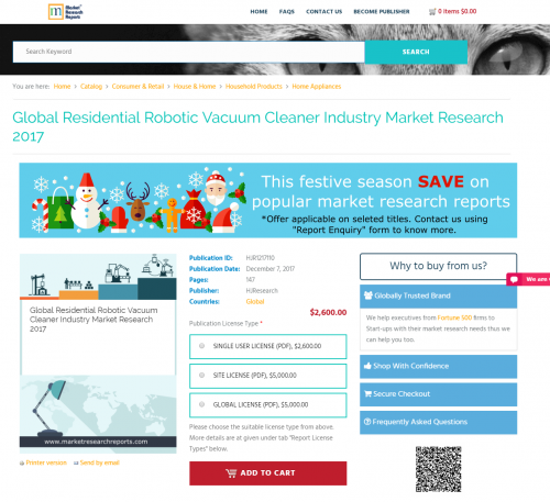 Global Residential Robotic Vacuum Cleaner Industry Market'