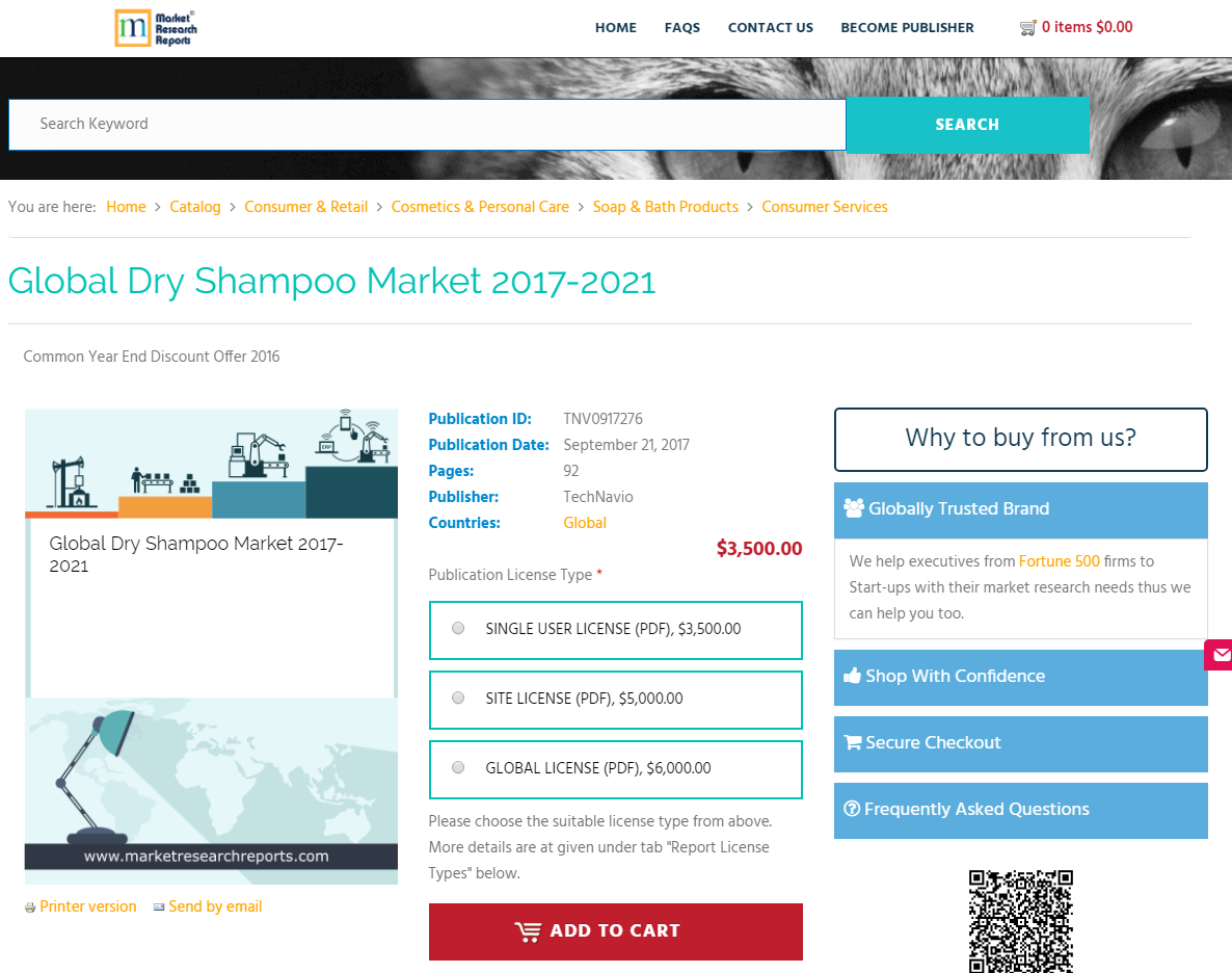 Global Dry Shampoo Market 2017 - 2021'