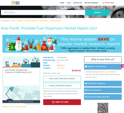 Asia-Pacific Portable Fuel Dispensers Market Report 2017'