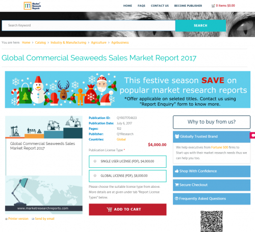 Global Commercial Seaweeds Sales Market Report 2017'