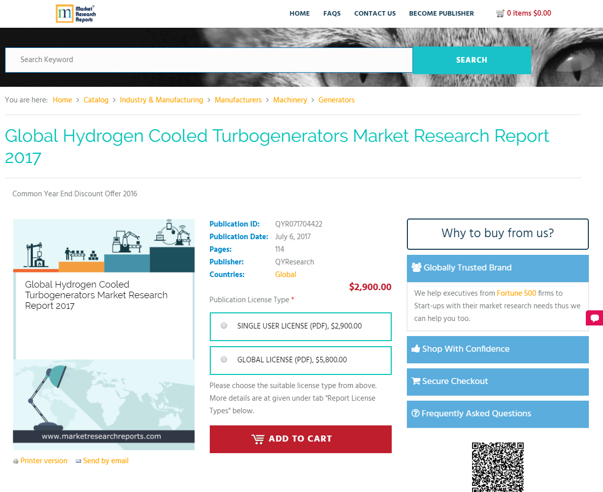 Global Hydrogen Cooled Turbogenerators Market Research 2017'