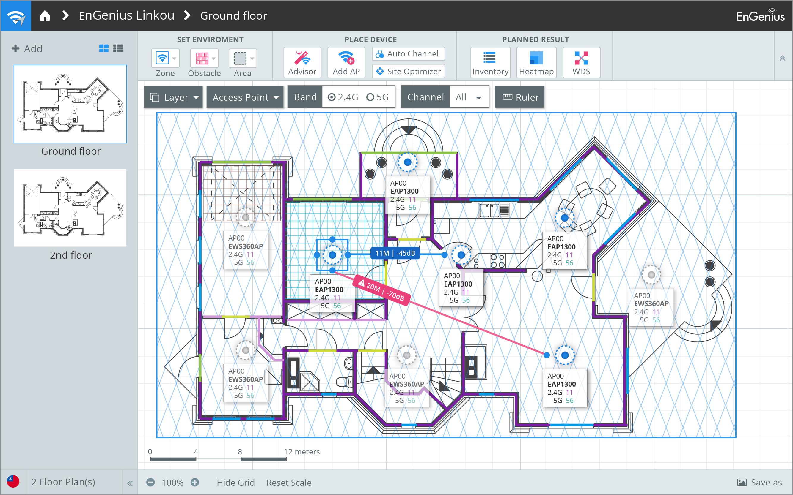 ezWiFi Planner Interface'