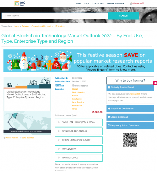 Global Blockchain Technology Market Outlook 2022'