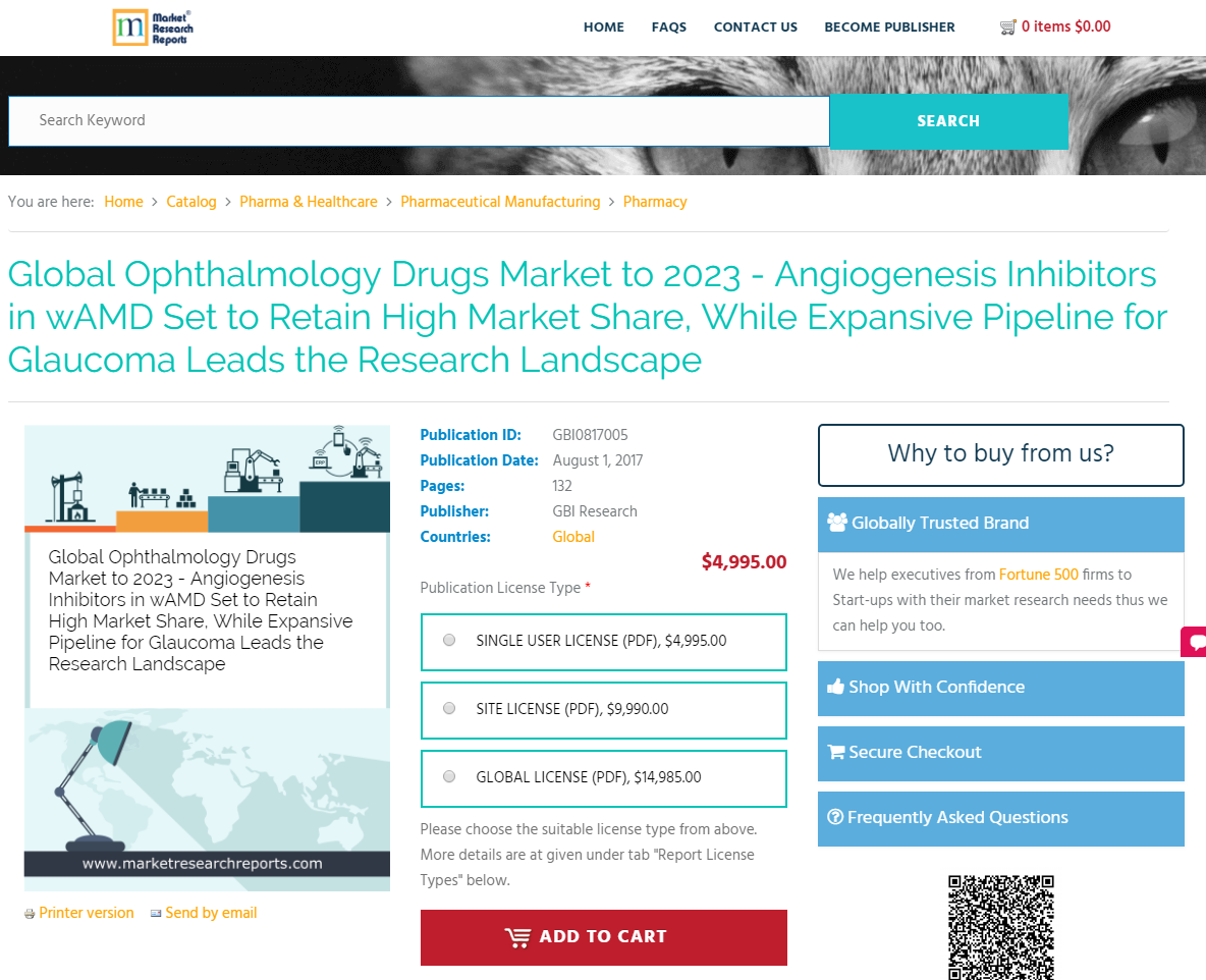 Global Ophthalmology Drugs Market to 2023 - Angiogenesis Inh'