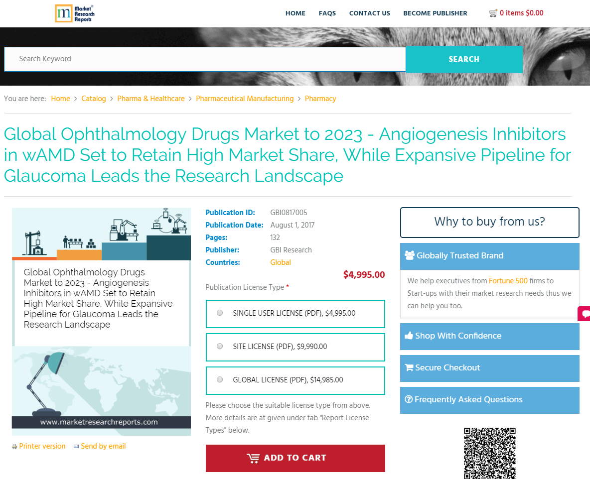 Global Ophthalmology Drugs Market to 2023 - Angiogenesis Inh