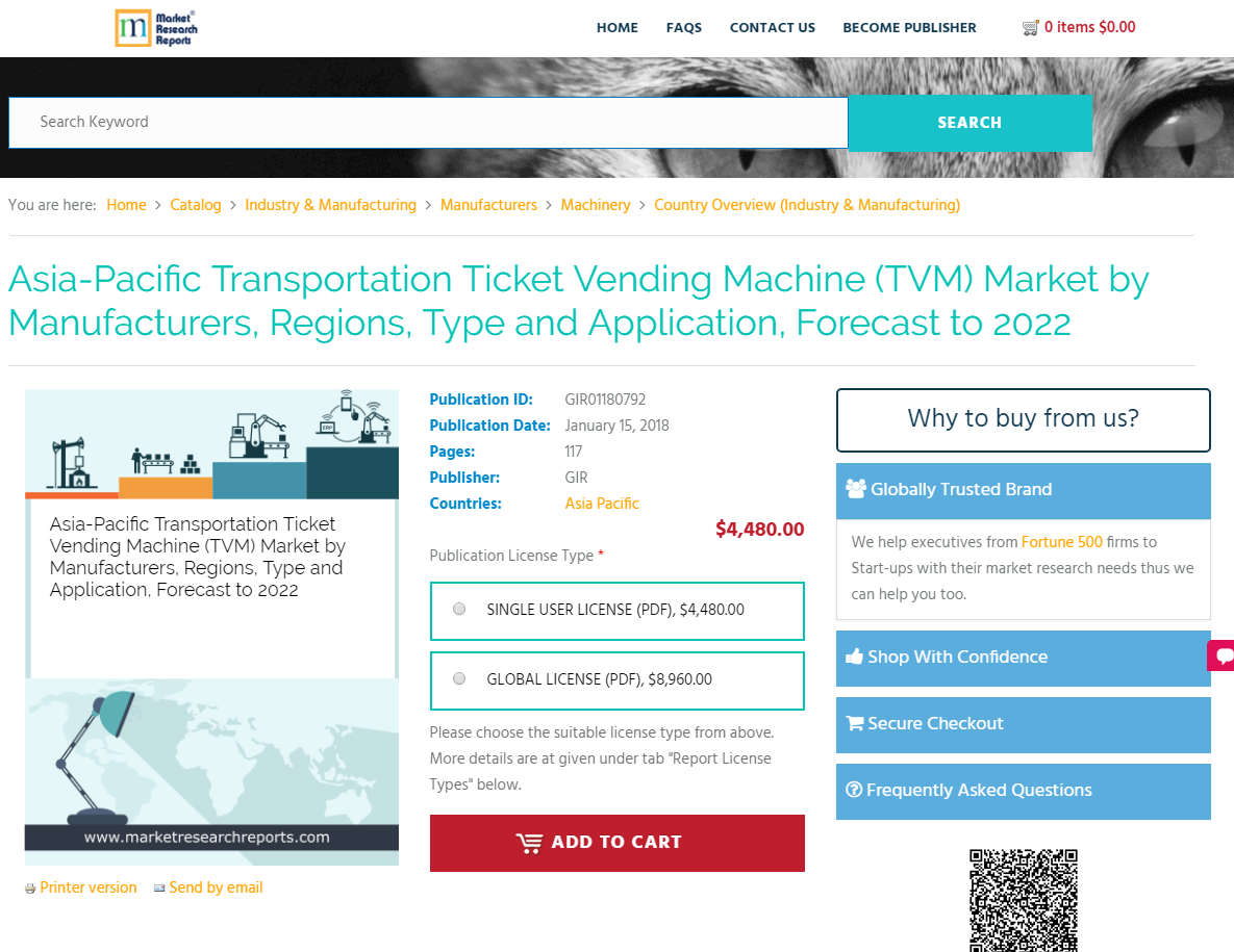 Asia-Pacific Transportation Ticket Vending Machine (TVM)'