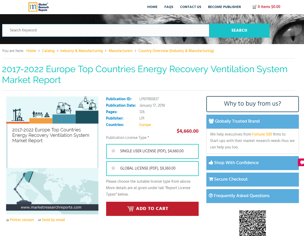 2017-2022 Europe Top Countries Energy Recovery Ventilation'