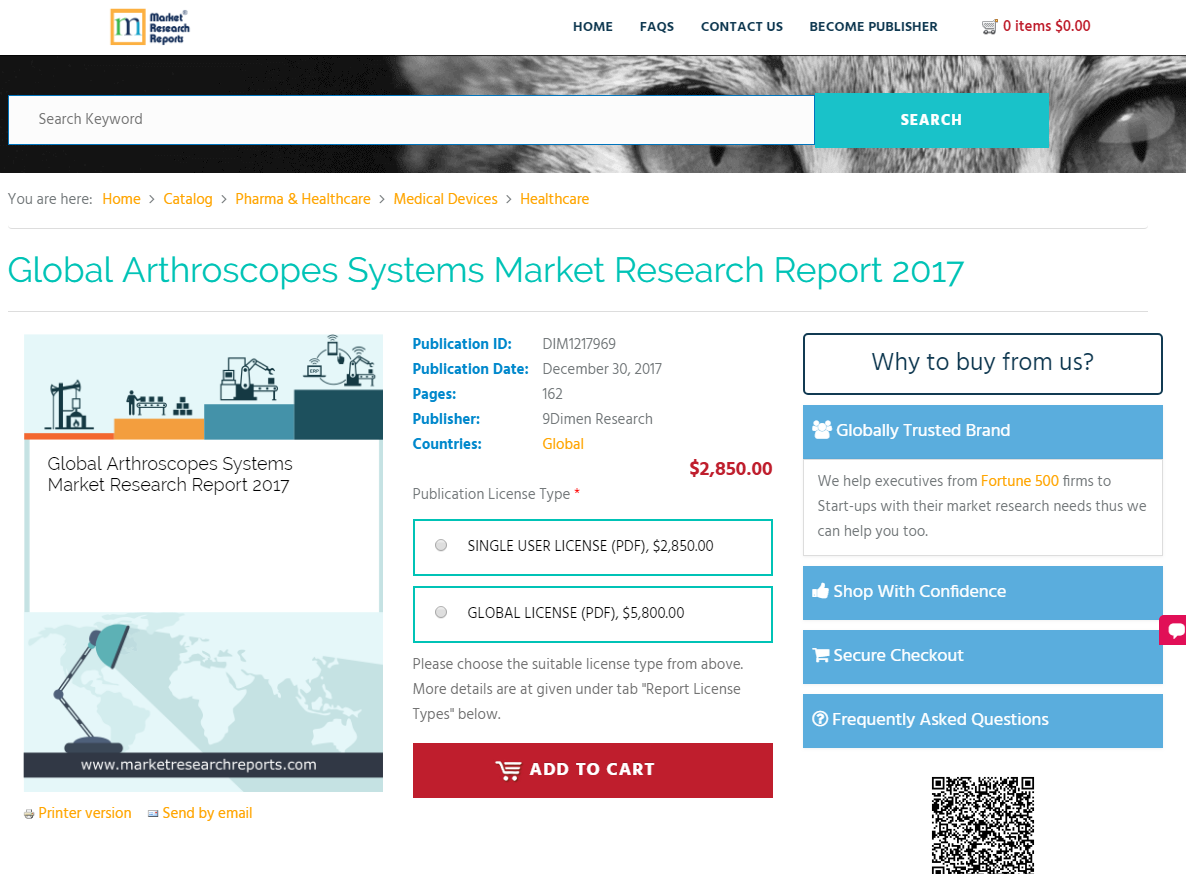 Global Arthroscopes Systems Market Research Report 2017
