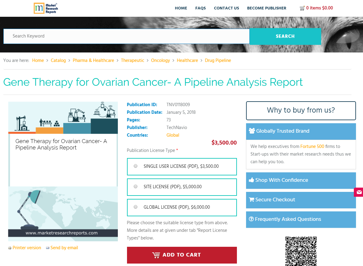 Gene Therapy for Ovarian Cancer- A Pipeline Analysis Report
