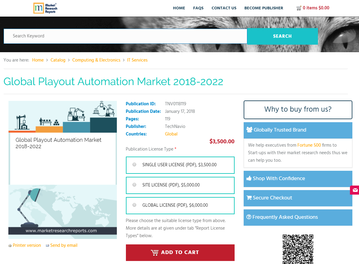 Global Playout Automation Market 2018 &ndash; 2022'