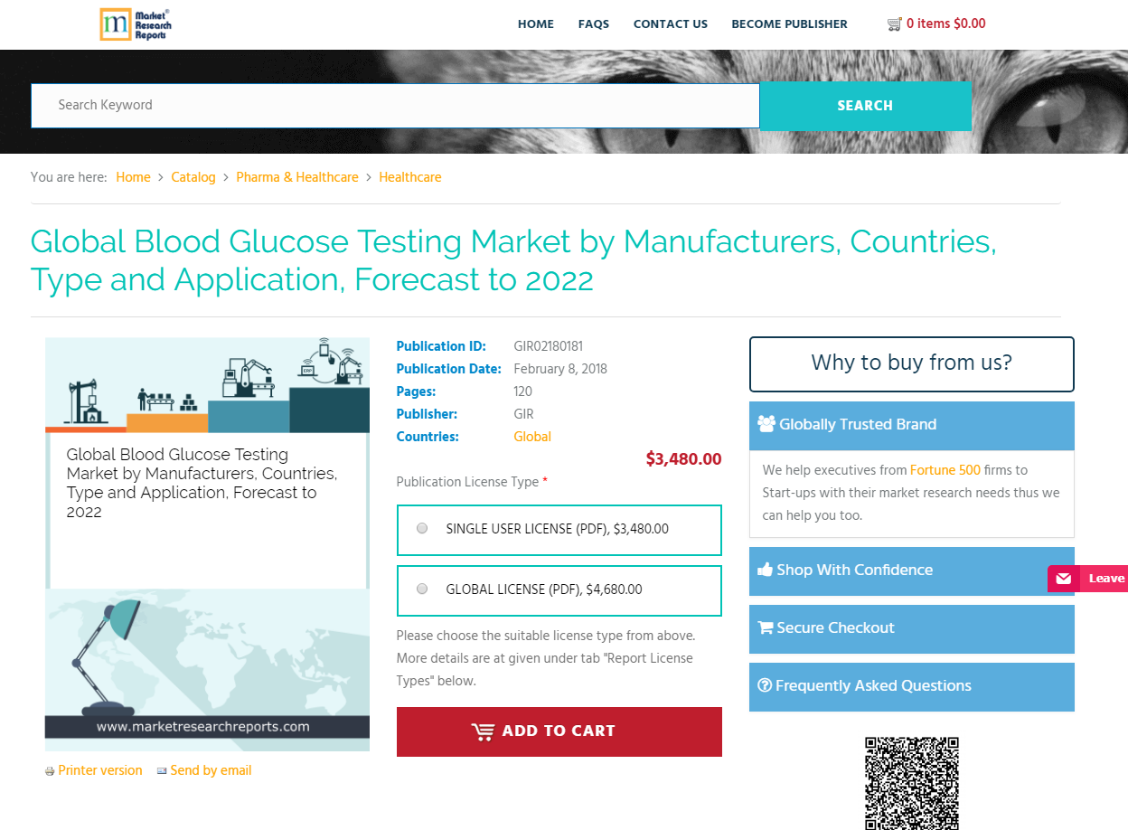 Global Blood Glucose Testing Market by Manufacturers