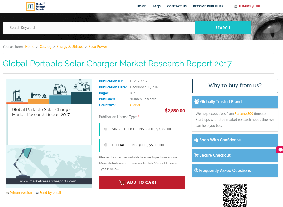 Global Portable Solar Charger Market Research Report 2017'