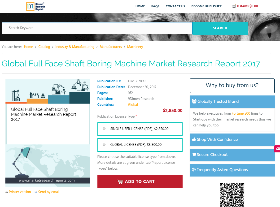 Global Full Face Shaft Boring Machine Market Research Report'