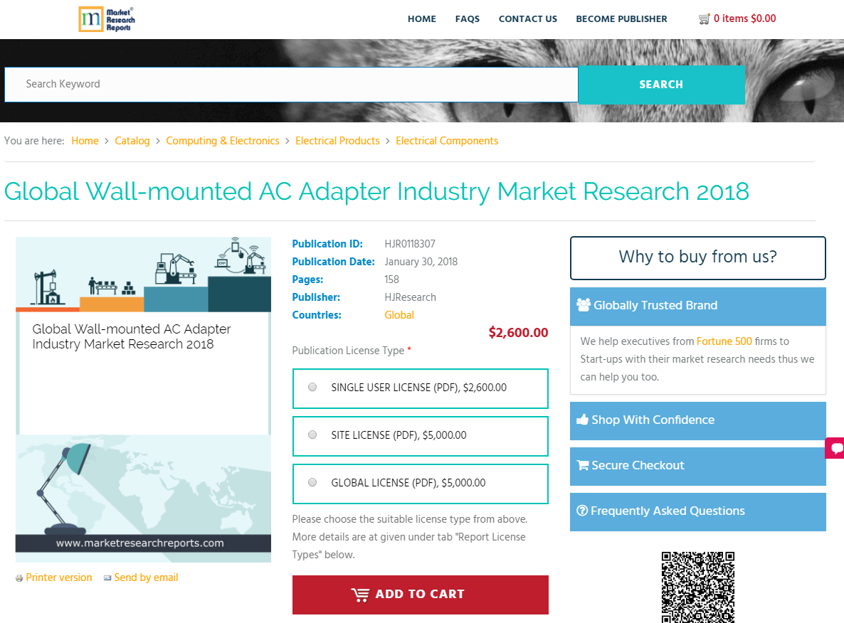 Global Wall-mounted AC Adapter Industry Market Research 2018'