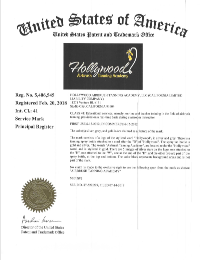 Hollywood Airbrush Tanning Academy Trademark